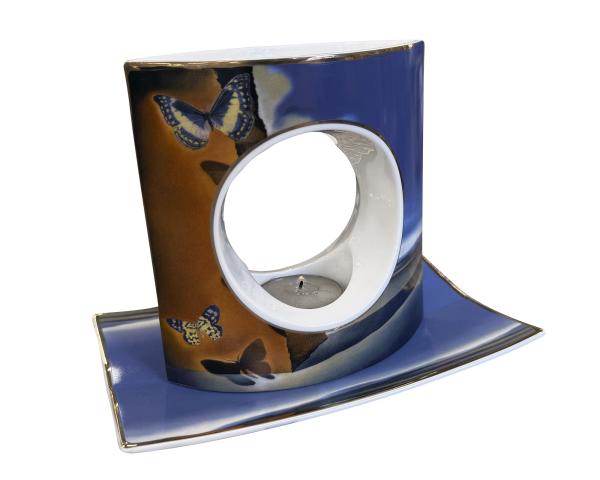 Подсвечник "Ландшафт с бабочками" 17 см