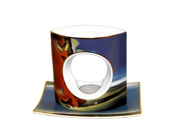 Подсвечник "Ландшафт с бабочками" 17 см