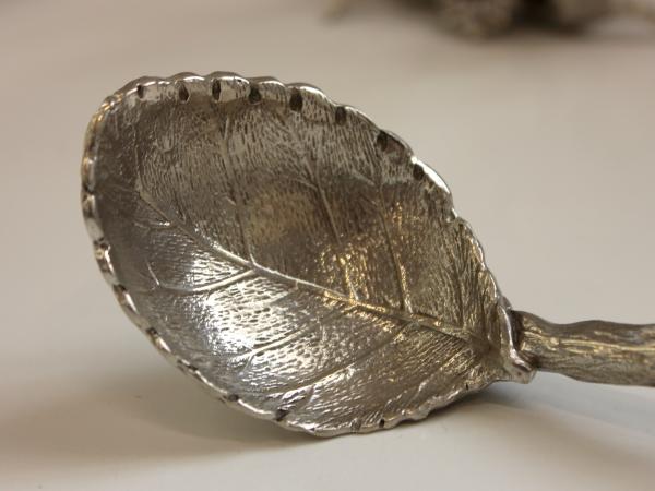 Чаша с ложкой 10 см, олово/стекло, Dedalo, Италия