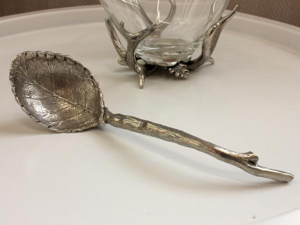 Чаша с ложкой 10 см, олово/стекло, Dedalo, Италия