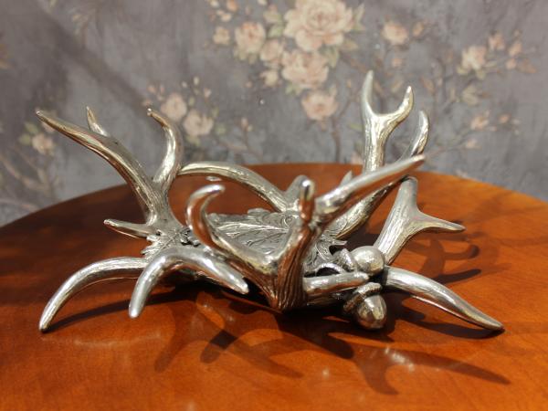 Чаша с ложкой 17 см, олово/стекло, Dedalo, Италия