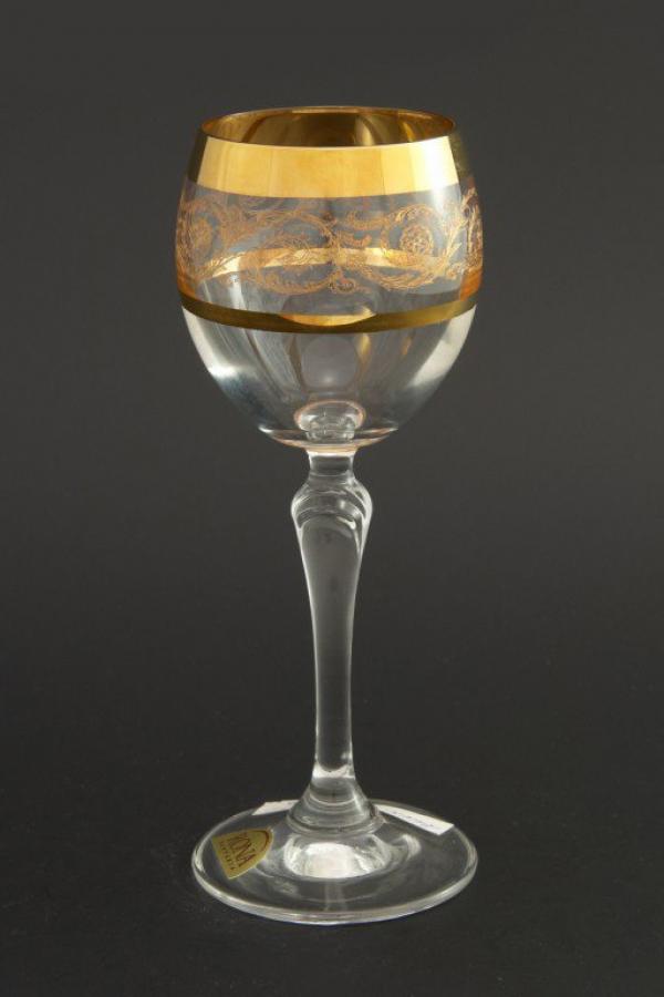 Набор бокалов для вина "Люция" широкое золото 150 мл 6 шт