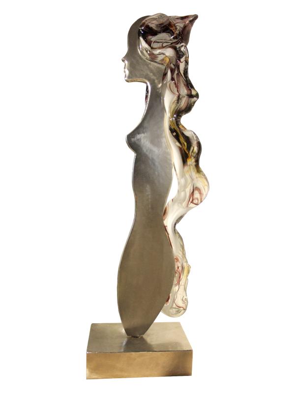 Скульптура "Грация" 80 см.,  из коллекции Lohe Франция. бронза, муранское стекло