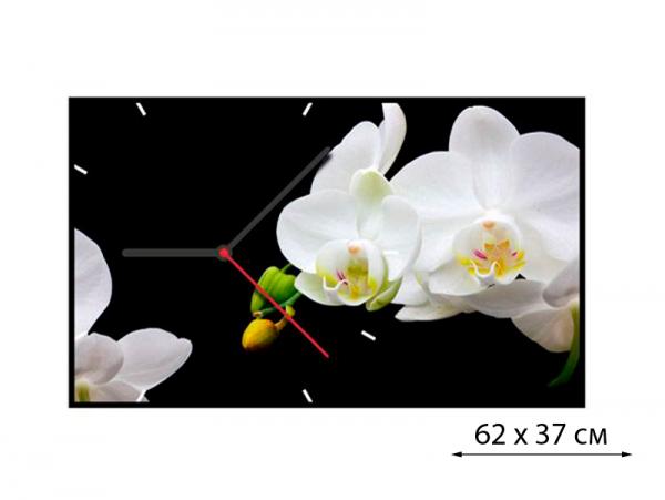 Часы "Time 2 go" 37х62 см Белая орхидея