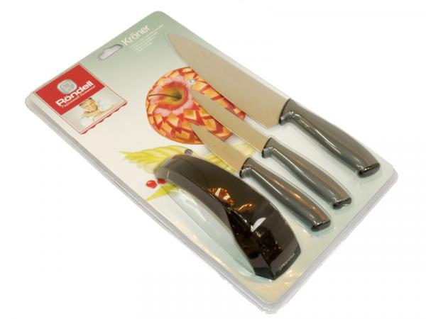 Набор ножей "Rondell" 4 предмета (3 ножа + точилка)