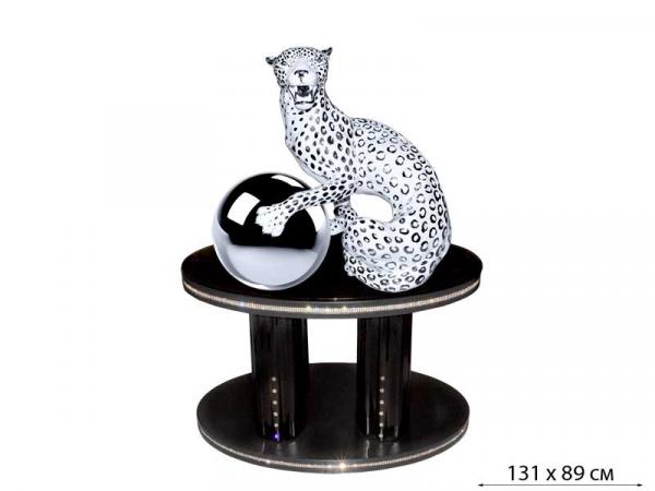 Скульптура "Леопард с шаром" на подставке