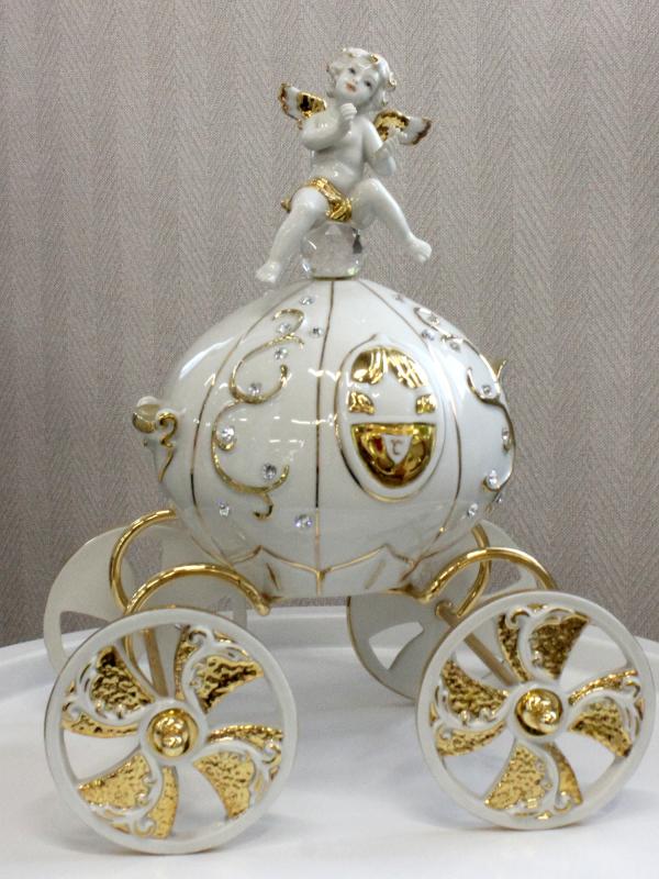Скульптура "Карета с ангелом" 35 см Sabadin Vittorio Италия фарфор