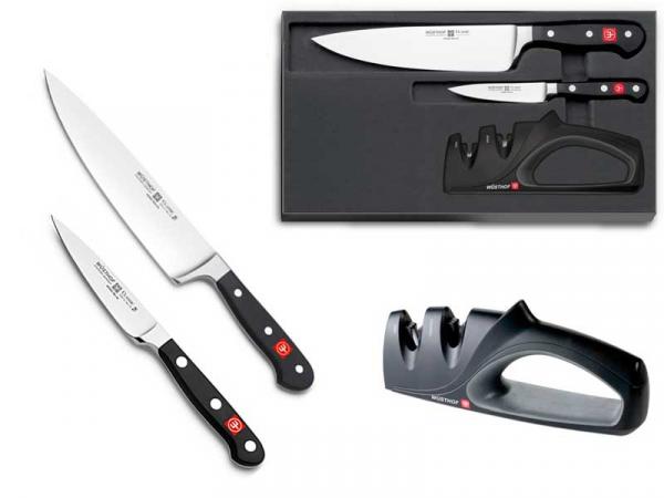 Набор ножей 3 предмета (2 ножа + точилка)