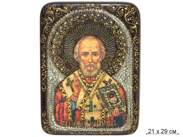 Икона "Святитель Николай, архиепископ Мир Ликийский (Мирликийский), чудотворец" 21х29 см