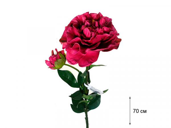 Декоративный цветок Пион цвета фуксии с бутоном