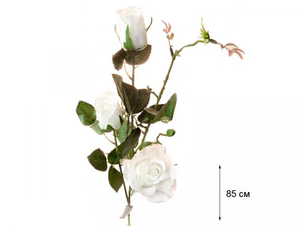Роза Эльдорадо кустовая белая живое прикосновение 85 см